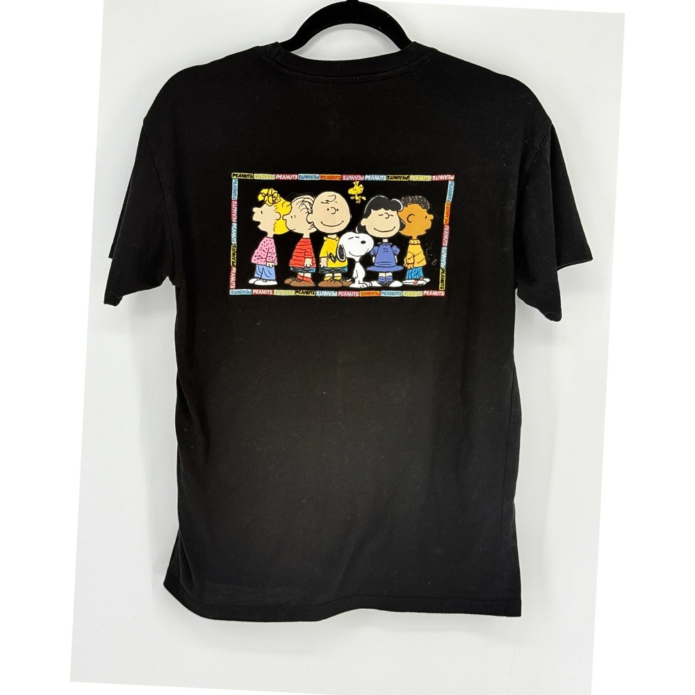 Peanuts Gang Snoopy Embroidered Womens Graphic T-Shirt Retro Back Front Size XS